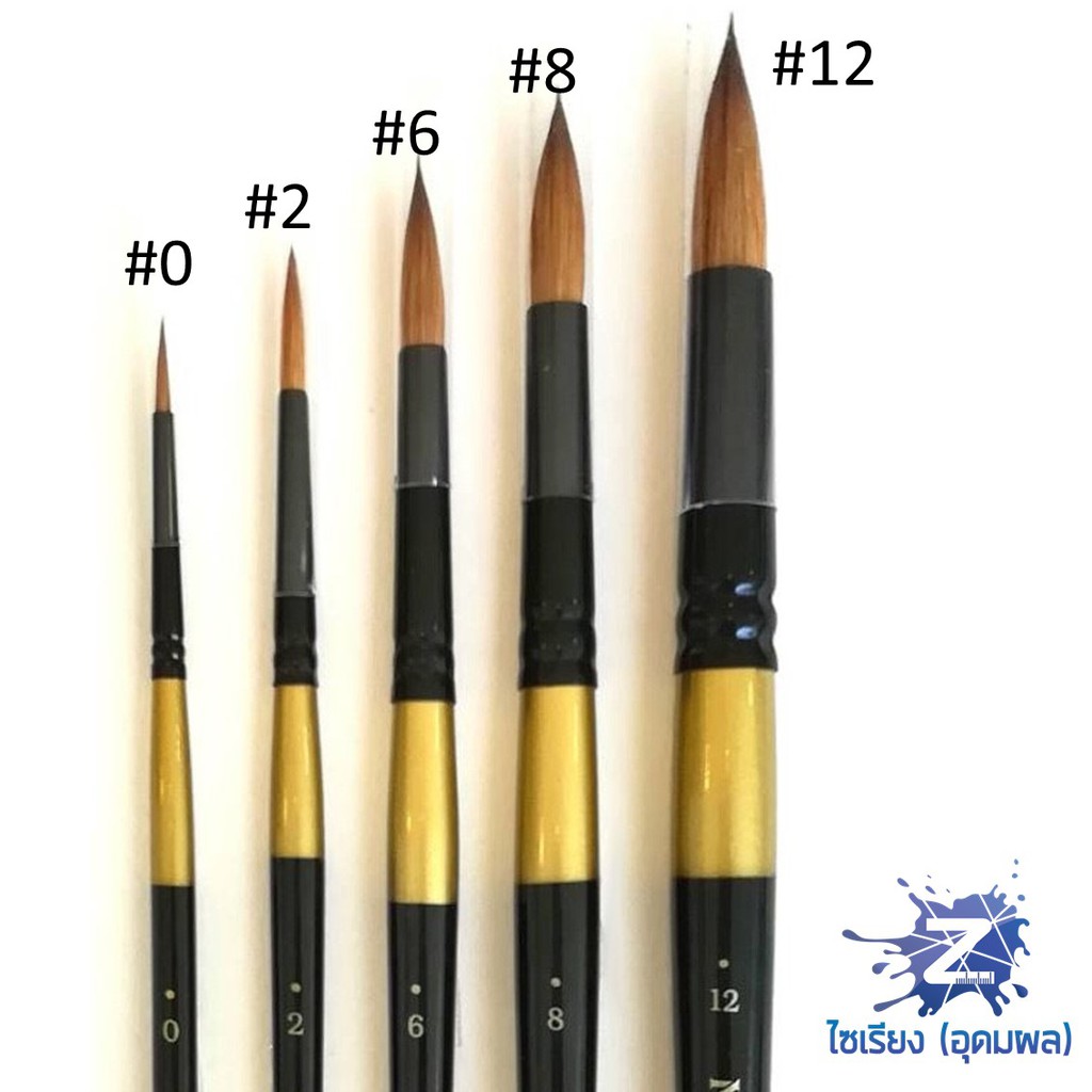 พู่กันสีน้ำขน kolinsky แท้ RENAISSANCE LEGENDARY BLACK SERIES BRUSH จำนวน 1 ด้าม