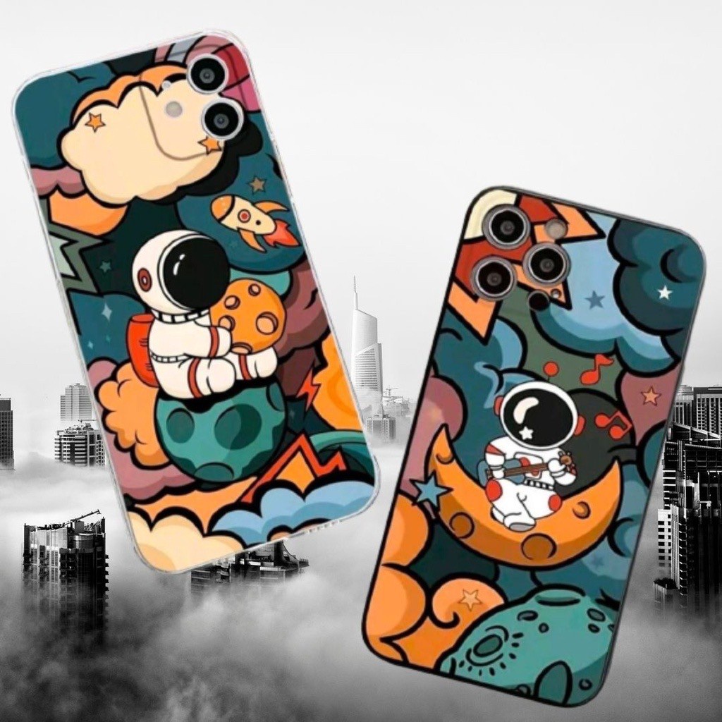 1010 เคส เคสมือถือ - พร้อมส่งในไทย - สกรีนลายอวกาศพระจันทร์/โลก TPU นิ่ม