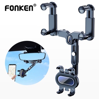 Fonken 360° ที่วางโทรศัพท์ในรถยนต์ แบบหมุนได้ พับเก็บได้ ที่วางโทรศัพท์ในรถยนต์ กระจกมองหลัง ที่วางโทรศัพท์ ที่ยึดโทรศัพท์มือถือ