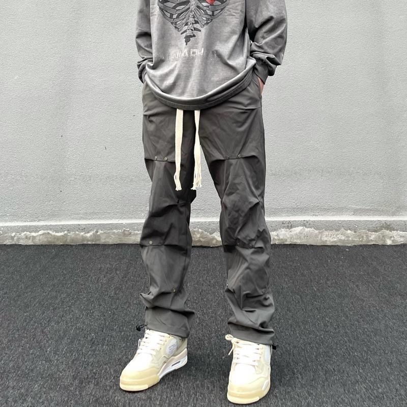 Men's Bottoms 2022 Overalls Men's High Street Pleated Design Street Hip ...