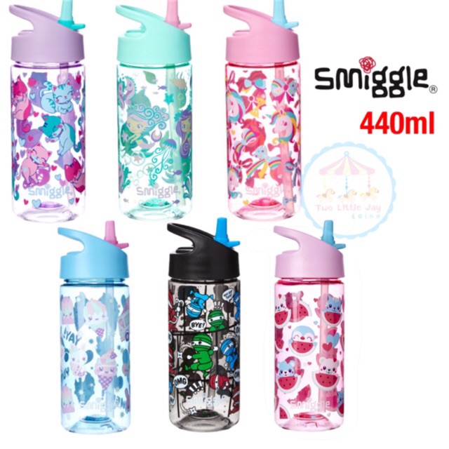 แท้💯%พร้อมส่ง ขวดน้ำ Smiggle Playful Junior Straight Bottle 440ml (รุ่นไม่มีขอบ/UK)