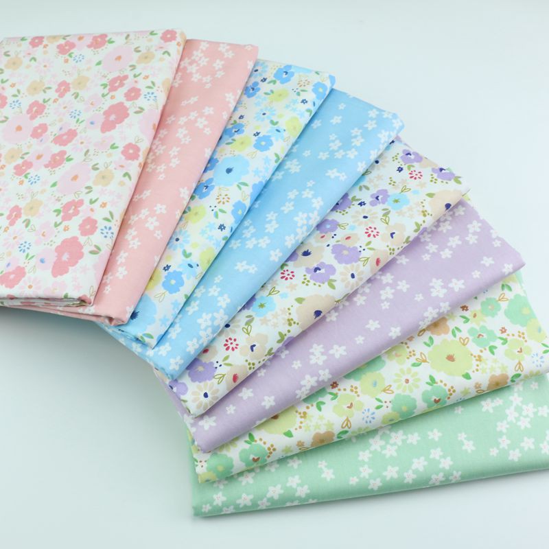 50x40 ซม.ดอกไม้ที่สวยงามพิมพ์ผ้าฝ้ายผ้าไขมันไตรมาสผ้า Bundle Handmade DIY Patchwork ผ้านวม Tilda เย็บ Kain 8 ชิ้น
