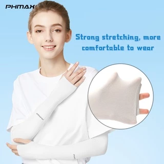 PHMAX ขี่จักรยานแขนน้ําแข็งผ้าระบายอากาศป้องกันรังสียูวีวิ่งแขนแขนฟิตเนสบาสเกตบอลข้อศอก เบาะ