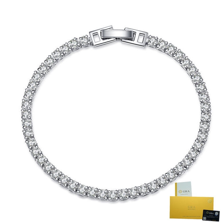 สร้อยข้อมือเทนนิสคลาสสิกหรูหรา Full Diamond พร้อมใบรับรอง