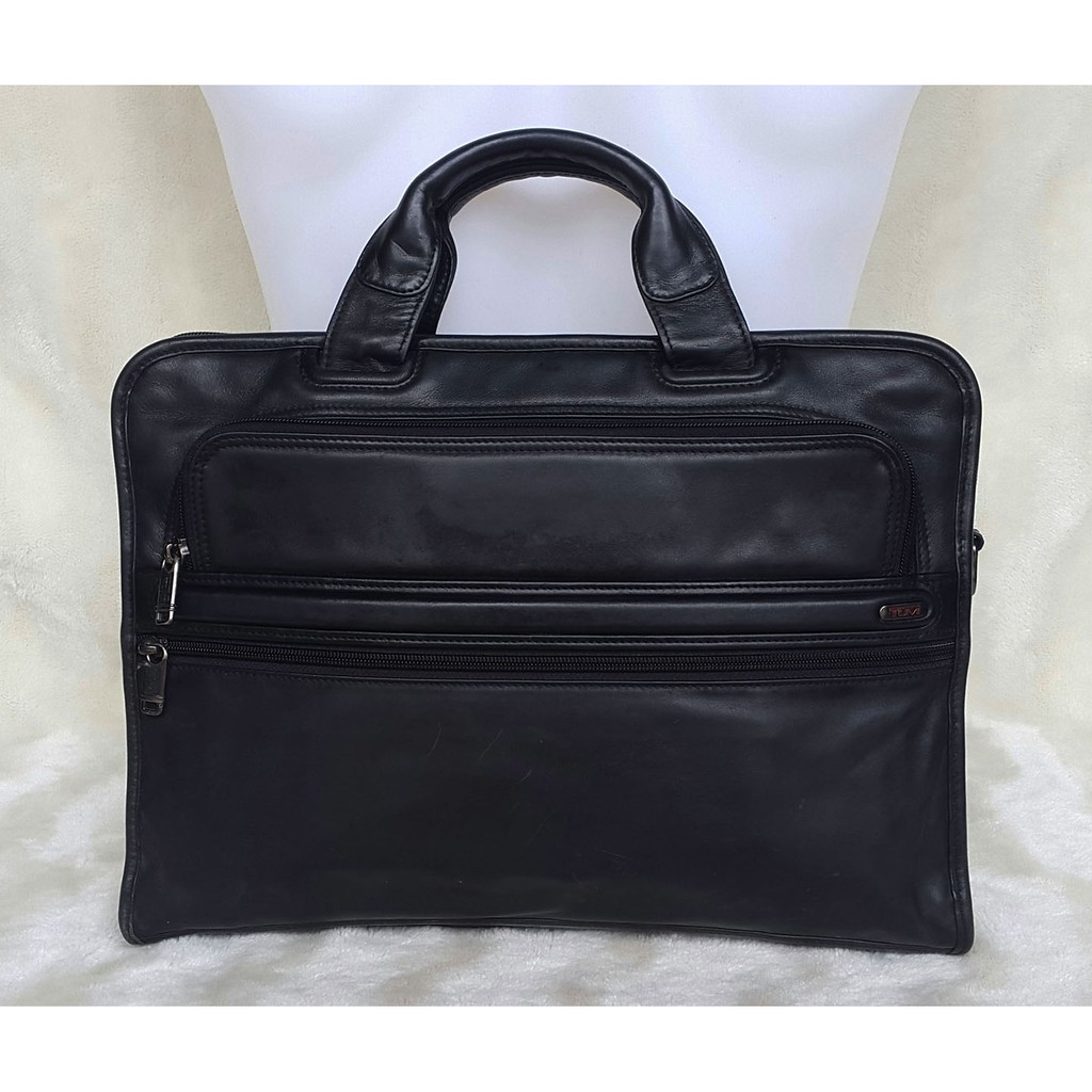 กระเป๋ามือสอง ของแท้💯 TUMI Genunine Leather Business Bag กระเป๋าเอกสาร หนังแท้