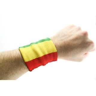 สินค้าราสต้า Rasta Sweat Wristband Green Yellow Red สายรัดข้อมือราสต้า-เรกเก้สีสดใส เขียว เหลือง แดง