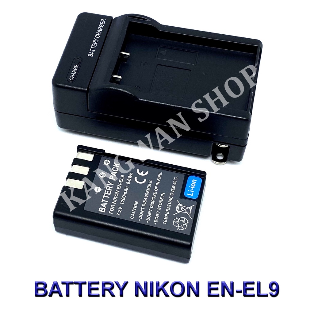 Batteria E Caricabatterie 4-in-1 Per Nikon D40/D60/D3000/D5000 – 2400 MAh, Porta USB-C, Powerbank, Lettore SD