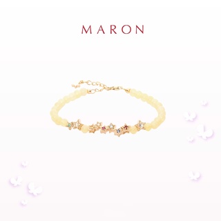 MARON - My Nine Lucky Stars Chain Bracelet with Honey Calcite(โซ่เงิน) สร้อยข้อมือดาวนพเก้า [แคลไซต์น้ำผึ้ง] เงินแท้