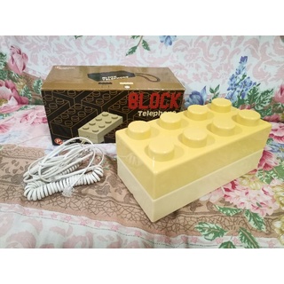 Block Telephone B/W Black x White Vintage โทรศัพท์บ้านทรงตัวต่อ อุปกรณ์ครบกล่อง