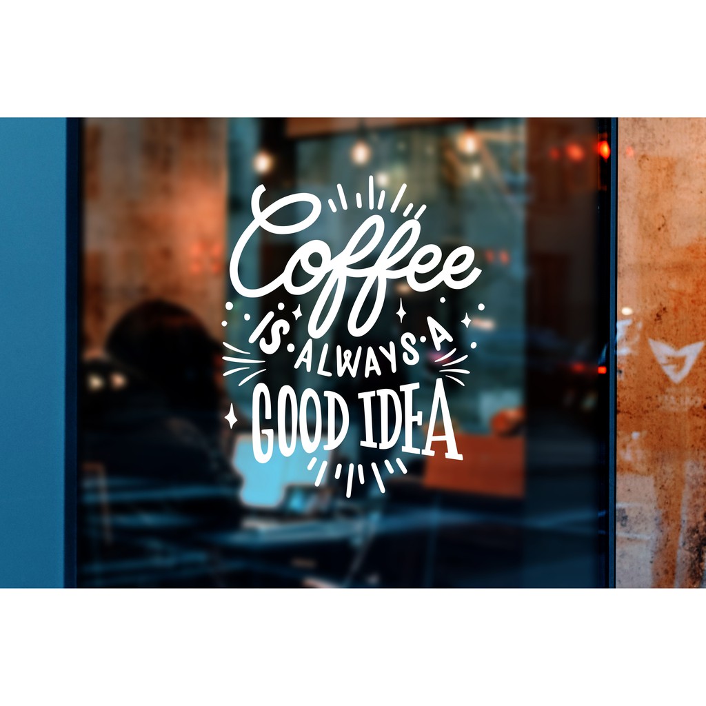 สติ๊กเกอร์ติดกระจก สติกเกอร์ร้านกาแฟ coffeeSize 29 x 35 cm (G0007) สติกเกอร์ สติ๊กเกอร์ ร้านกาแฟ แต่