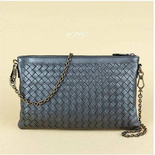 MP5284 Used Bottega Veneta Crossbody Bag In Graphite Leather GHW-Moppet Brandname