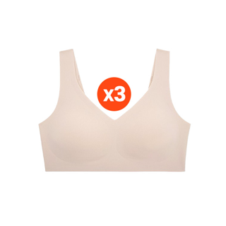 Sabina เสื้อชั้นใน (Set 3 ชิ้น) (ไม่มีโครง) รุ่น Seamless Fit รหัส SBXK119CD สีเนื้อเข้ม