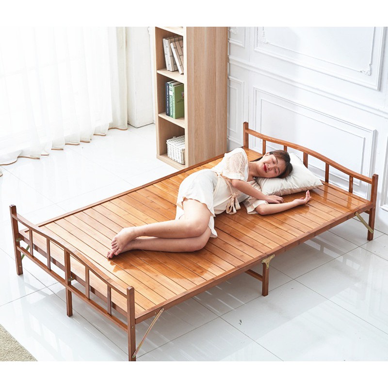 เตียงนอนพับได้ เตียงไม้ไผ่ เตียงนอนพับได้ เปลนอนพับได้ เตียงผ้าใบพับได้ เตียงปิคนิค เตียงนอนพับ Foldable Bamboo Bed