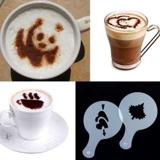 ที่ทำลายกาแฟ มีลายน่ารักๆให้ 16 ลาย Coffee Art 16Pcs/set ***สินค้ามีพร้อมส่ง***