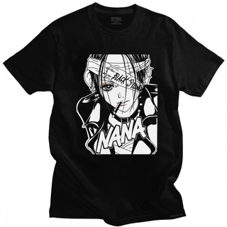 เสื้อยืดสีขาวเสื้อยืด คอกลม แขนสั้น ผ้าฝ้าย พิมพ์ลายการ์ตูนอนิเมะ Nana Osaki สไตล์ญี่ปุ่น ฮาราจูกุ แฟชั่นสําหรับผู้ชายS-