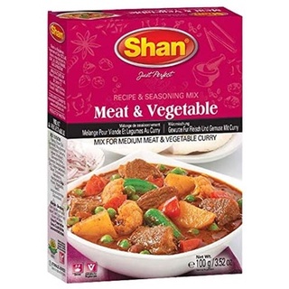 สูตร อินเดีย มาซาล่าเนื้อและผักแบบอินเดีย 100 ครัม  Indian Recipe Shan Meat &amp; Vegetable Masala 100g