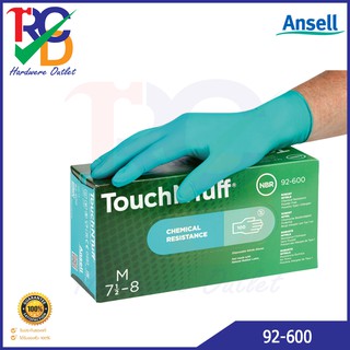 Touch N Tuff  ถุงมือยางไนไตร สีเขียว ไม่มีแป้ง Size L รุ่น 92-600 (100ชิ้น/กล่อง)