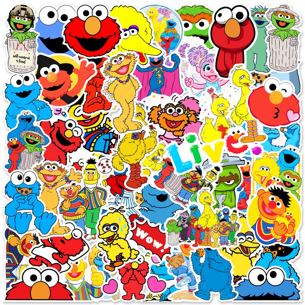 50 ชิ้น Sesame Street Classic การ์ตูนสติกเกอร์กันน้ํา PVC (2)