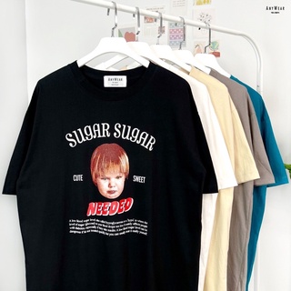 เสื้อยืด Oversize Sugar Sugar 👦🏼 NEEDED by AnyWear ผ้าCotton100% ผ้านุ่ม ทรงเกาหลี ใส่สบาย