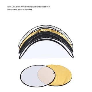 Reflector(รีเฟล็กซ์)แบบพกพา Light Reflector พร้อมซองใส่ สำหรับ Photography Photo Studio แผ่นสะท้อนแสง 5 in 1