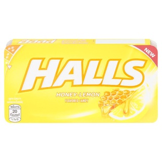 🔥*พร้อมส่ง*🔥 ฮอลล์ ลูกอมรสน้ำผึ้งผสมกลิ่นเลมอน 8 เม็ด Halls Honey-Lemon Flavoured Candy 8pcs