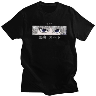 [S-5XL]ขายดี เสื้อยืดลําลอง แขนสั้น พิมพ์ลาย Killua Zoldyck Devil Eye สีดํา สไตล์คลาสสิก สําหรับผู้ชาย 206887