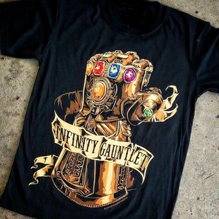 Bt117 เสื้อยืดผ้าฝ้าย พิมพ์ลาย THANOS INFINITY WAR GEM GAUNTLET MARVEL UNIVERSE HERO MOVIE EDITION BLACK TIMBER COLLECTA