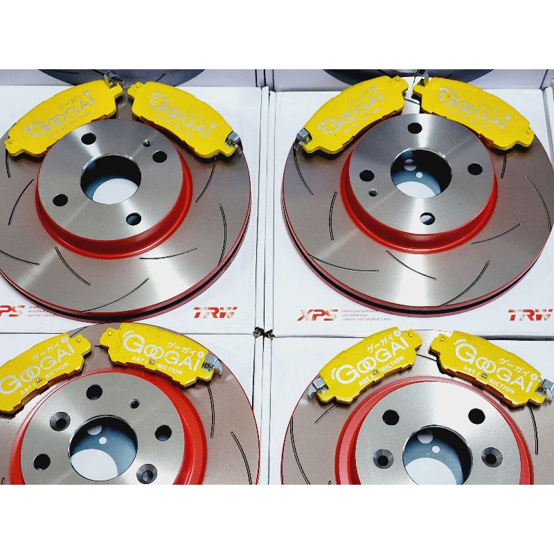 ครบชุดเบรค TRW XPS + ผ้าเบรคGoogai kirin650c  mazda2 skyactiv ดิส4ล้อเท่านั้น