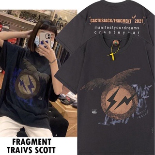 เสื้อยืดแขนสั้น ผ้าฝ้าย พิมพ์ลายกระบองเพชร Travis SCOTT Jack x FRAGMENT แฟชั่นสําหรับผู้ชาย และผู้หญิง