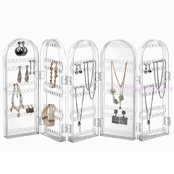 kw591-ที่แขวนสร้อยคอ ต่างหู แบบบานพับ 5 พับ