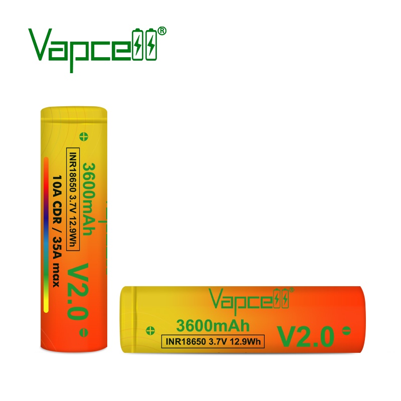 ถ่านชาร์จVapcell INR18650 3600mAh 3.7V สีทองส้ม ของแท้ ราคา ถูกที่สุด ดีลบีเคเค