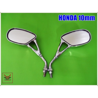 LASER-TWO SIDE MIIRROR THREAD "CHROME" (10 mm.) for HONDA MOTORCYCLE // กระจกมองหลัง LASER-TWO ขาชุบ 10 mm สำหรับ HONDA