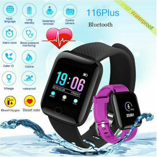 2020 New 116plus Smartwatch IPX67 Waterproof Sports Bracelet For Android IOS Multifunction Smart Watch Bracelet