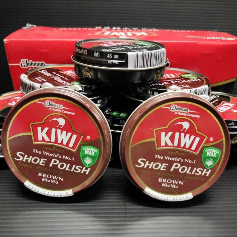 น้ำยาขัดรองเท้า KIWI ขัดหนังสีดำ-น้ำตาล KIWI เเท้100%