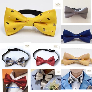 Boy Bowtie หูกระต่าย โบว์ไทเด็ก สีทอง สีชมพู สีเหลือง สีน้ำตาล สีเขียว สีม่วง สีส้ม หลากสี สำเร็จรูป สายเลื่อนปรับระด...