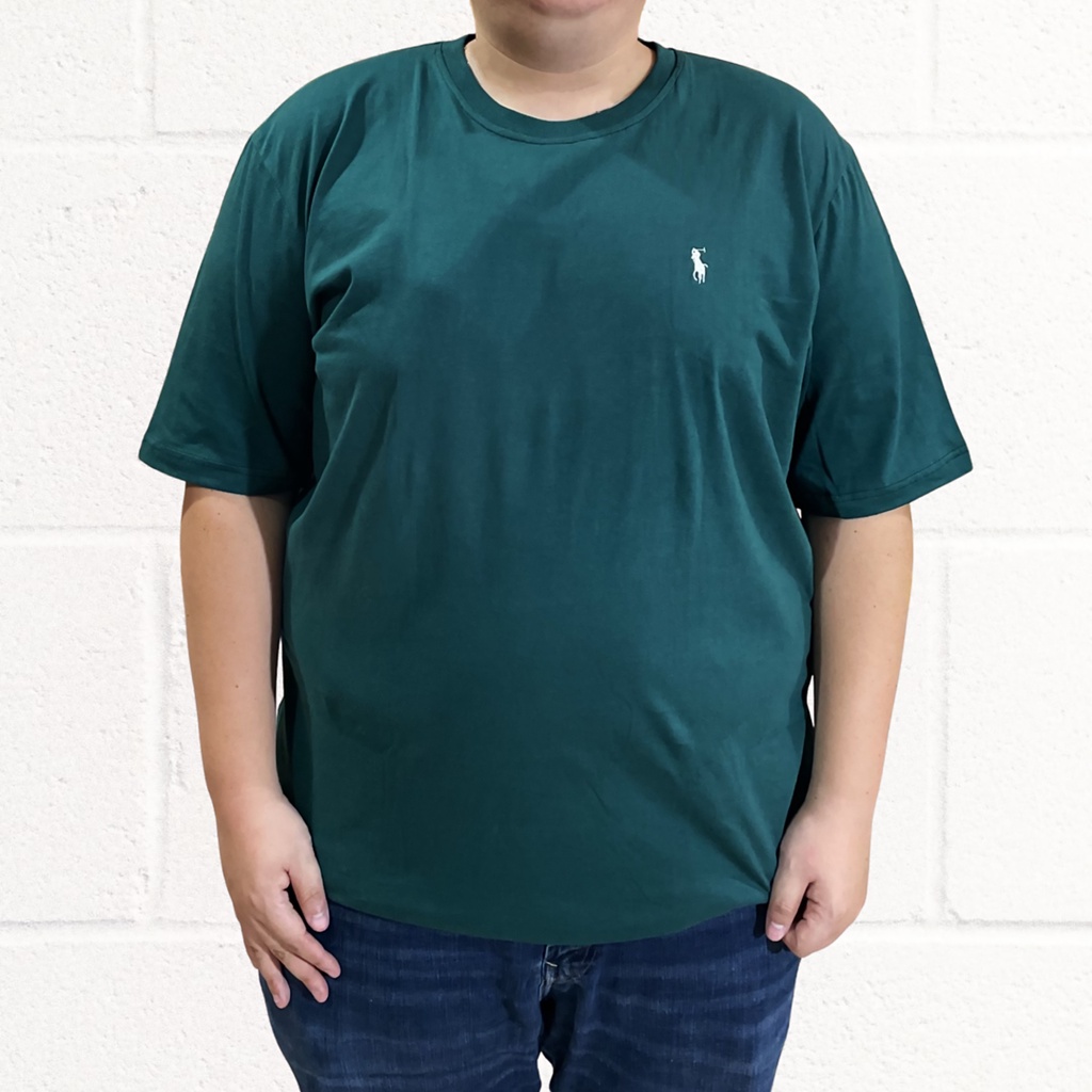 เสื้อคอกลมปักโลโก้ POLO ผ้าเนื้อคอตตอน 100% 3XL-5XL รอบอก 52" เนื้อผ้านุ่มมาก ไซส์ใหญ่ ผ้าไม่ย้วย ใส่ได้ทั้งชายและหญิง