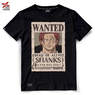 เสื้อยืดผ้าฝ้ายพรีเมี่ยมเสื้อยืดวันพีช One Piece Wanted SHANKSคอกลมOversize เสื้อยืดคอกลม national tideแขนสั้นเสื้