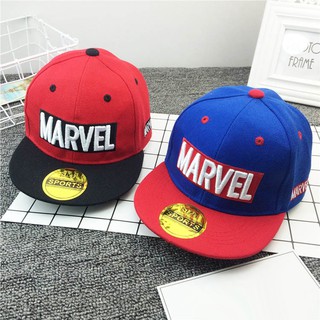 หมวกเบสบอล แบบนิ่ม ปักลาย Marvel แฟชั่นฤดูใบไม้ร่วง สไตล์ฮิปฮอป สําหรับเด็ก