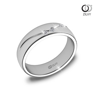 Zilvy - แหวนชายเพชรน้ำร้อย 0.08 กะรัต (BR181)
