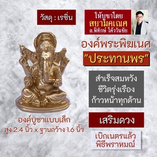 องค์พระพิฆเนศ ปางประทานพร พระพิฆเณศองค์เล็ก เนื้อเรซิ่น รหัส RG-31 พระพิฆเนศวรองค์เล็ก สำหรับตั้งบูชา ปางร่ำรวยเงินทอง