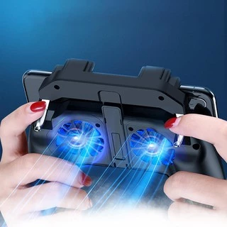 H10 Gamepad พัดลมคู่ Power Bank 2500/5000mAh พร้อมปุ่มยิง PUBG / Free Fire จอยเกม จอยเกมส์ จอยเกมส์มือถือ จอยเกมส์
