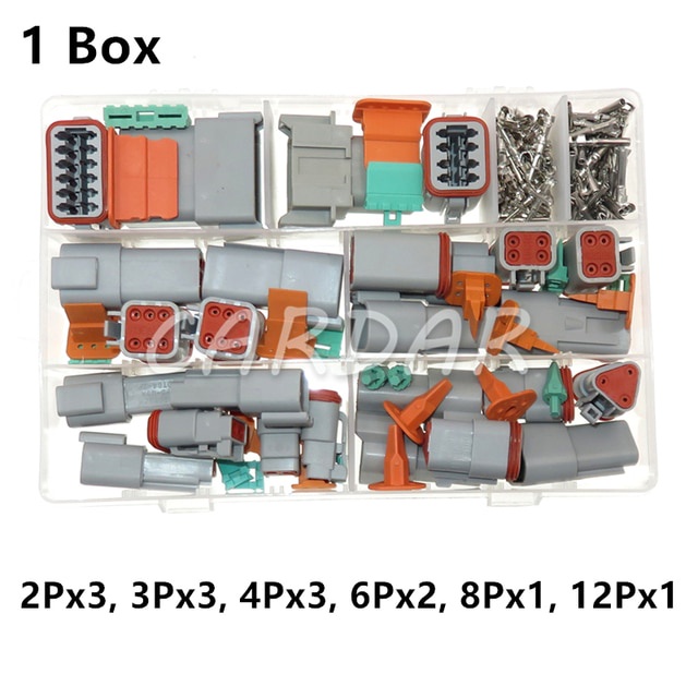 2P 3P 4P 6P 8P 12P ยานยนต์กันน้ําสายไฟ Terminal Connector DT Series ปิดผนึกซ็อกเก็ต DT04 DT06-2S 3S 