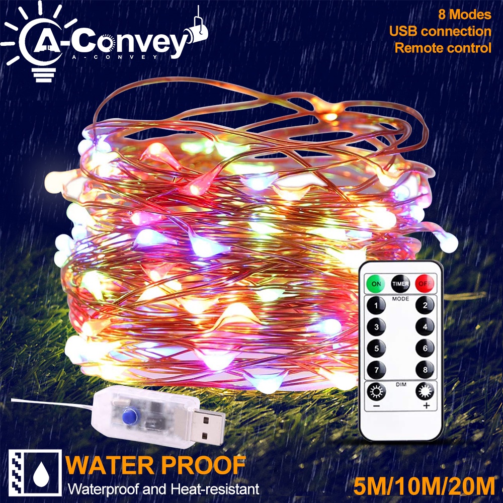 สายไฟหิ่งห้อย LED 8 โหมด พลังงานแสงอาทิตย์ กันน้ํา สําหรับตกแต่งสวน ระเบียง งานแต่งงาน ปาร์ตี้ คริสต์มาส ปีใหม่
