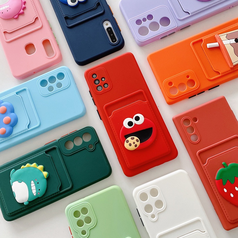 เคสโทรศัพท์มือถือ ลายการ์ตูน พร้อมช่องใส่บัตร สําหรับ Samsung Note 20 Ultra 10 Plus S10