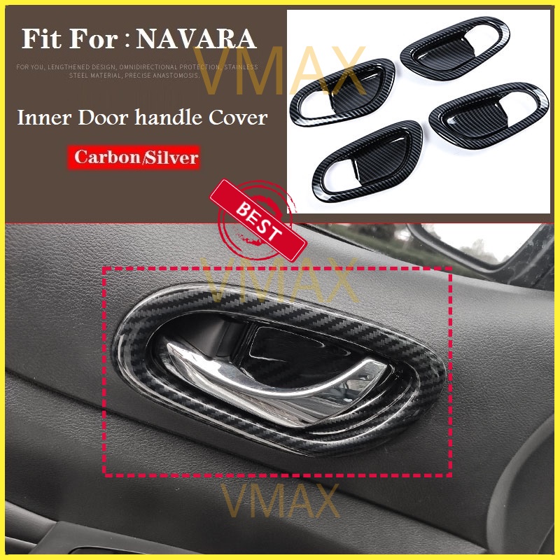 Nissan Navara NP300 2016-2022 ฝาครอบมือจับประตูด้านในอุปกรณ์ตกแต่งภายในสําหรับ Nissan Navara NP300 2