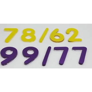 ตัวเลขบ้านเลขที่อคริลิกสีซ้อนอคริลิกใส2ชั้นสูง 5.5 ซม.มี10สีให้เลือกถูกโฉลก