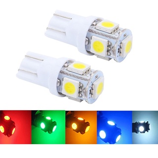 โคมไฟอ่านหนังสือ T10 194 168 W5W 12V 5050 5 SMD LED 5SMD สีขาว ชมพู เหลือง ฟ้า แดง เขียว 10 ชิ้น