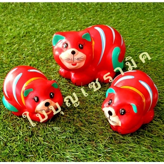 เซรามิคสัตวตกแต่งสวนน่ารัก เซรามิคน้องแมวเซต 3 ชิ้น ชุดครอบครัวสัตว์ เซรามิคแต่งสวน