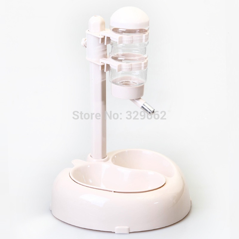 ชุดให้น้ำและอาหาร สุนัข&แมว แบบขาตั้ง 2 ช่อง (สีครีม/แดง/ส้ม/ฟ้า)