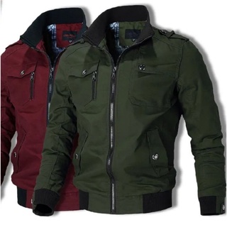 เสื้อแจ็คเก็ตผู้ชายสไตล์ทหาร ผ้าCotton100% สินค้าพร้อมส่งในไทย